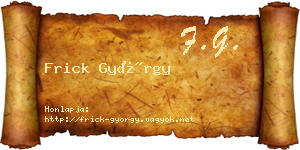 Frick György névjegykártya
