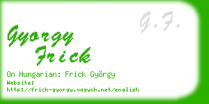 gyorgy frick business card
